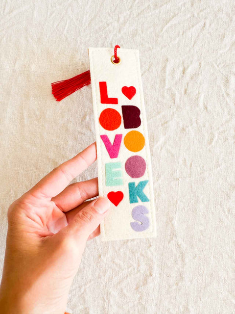 Marque page feutrine - Love books