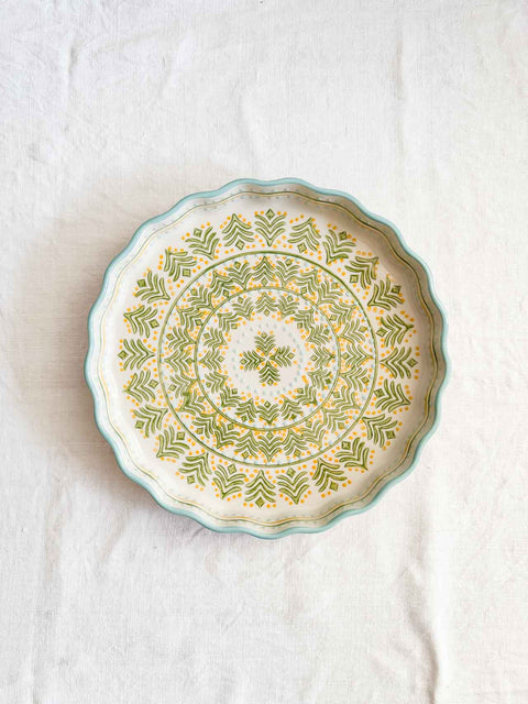 Plat à quiche Rétro Vert Bleu GM 27cm