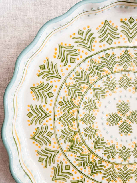 Plat à quiche Rétro Vert Bleu GM 27cm