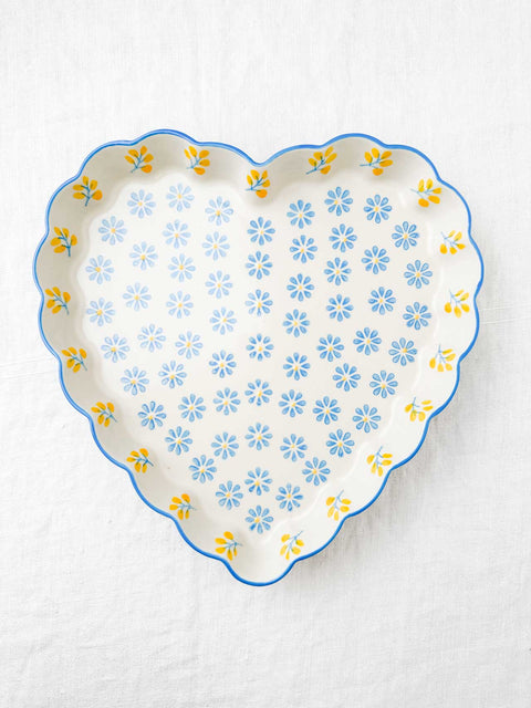 Plat à gâteaux cœur Floral