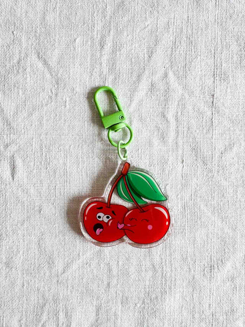 Porte clé Epoxy - Cerises