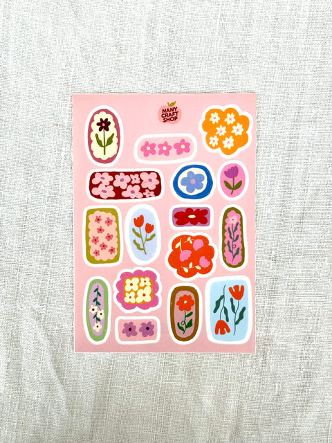 Planche stickers A6 Fleurs