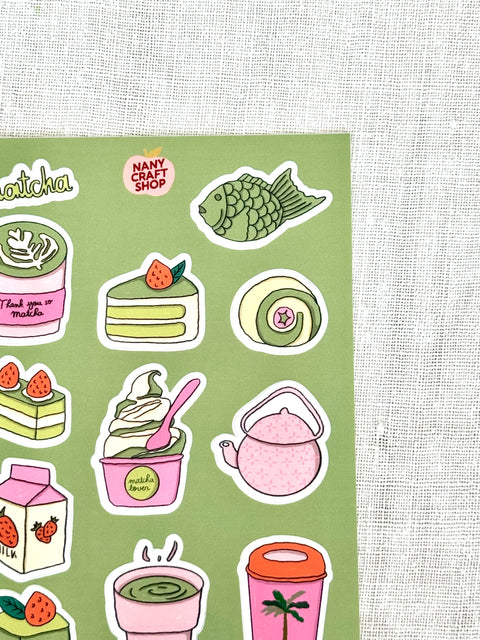 Planche Stickers A6 Matcha