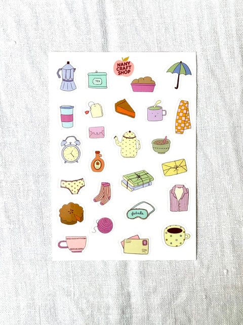 Planche Stickers A6 - Cosy Automne