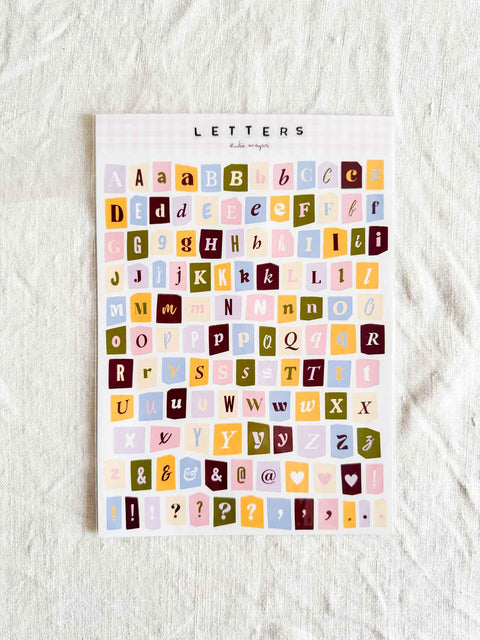 Planche stickers A5 Letters