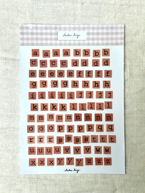 Planche stickers - Lettres tampons