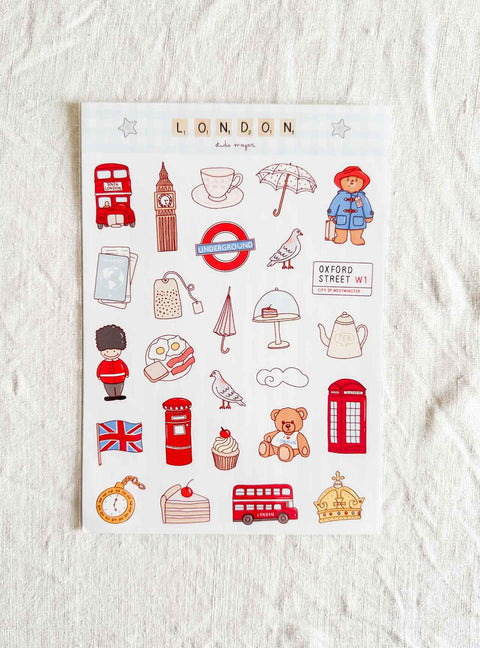 Planche stickers A5 London