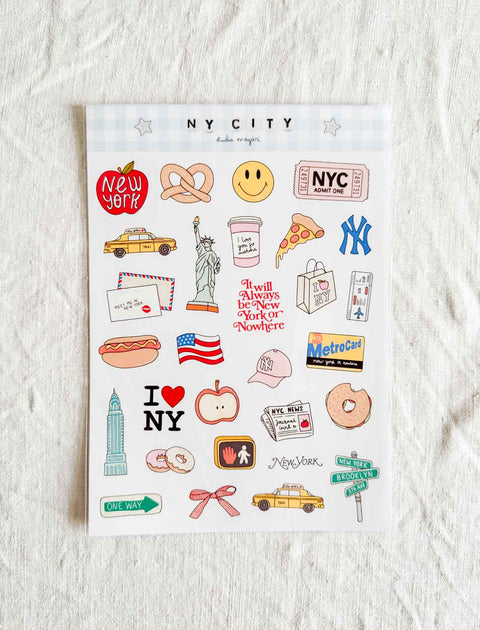 Planche stickers A5 Ny city