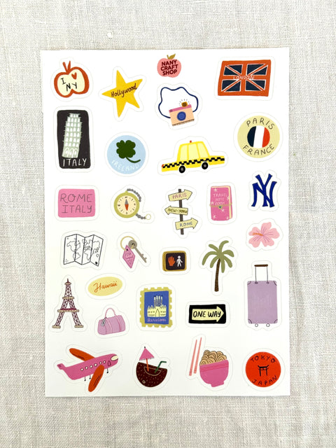 Planche Stickers A5 - Voyage
