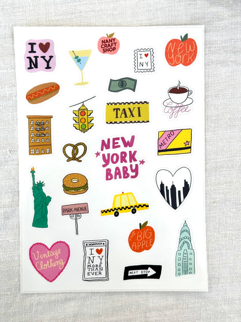 Planche Stickers A5 - New york