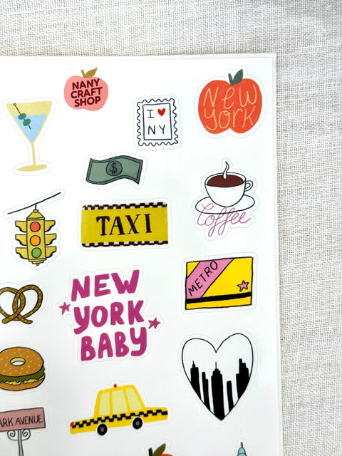 Planche Stickers A5 - New york
