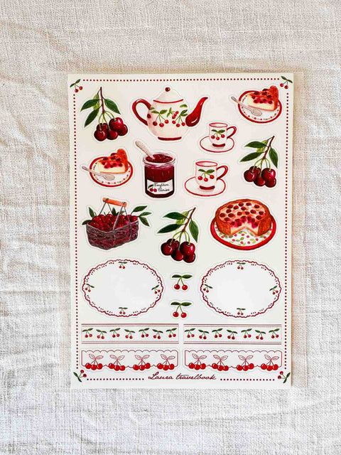 Planche stickers Cerises