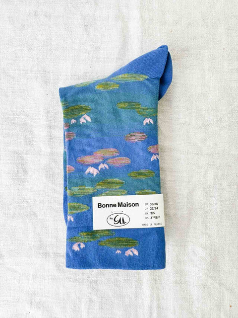Chaussettes Les nymphéas bleus