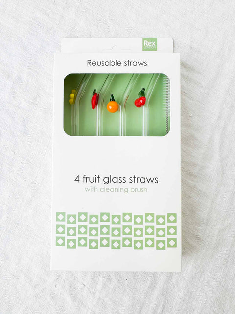 Pailles en verre fruits