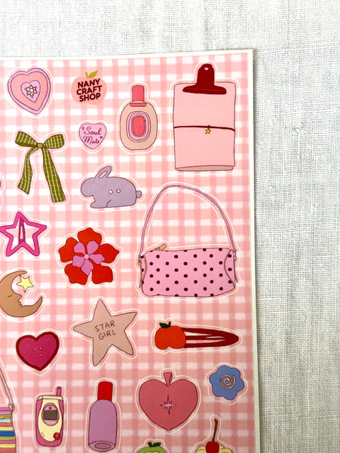 Planche stickers A5 - What's in my bag
