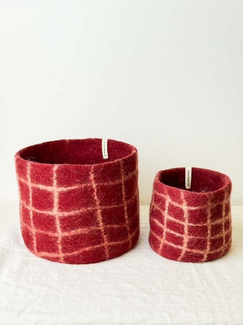 Cache pot feutrine Burgundy