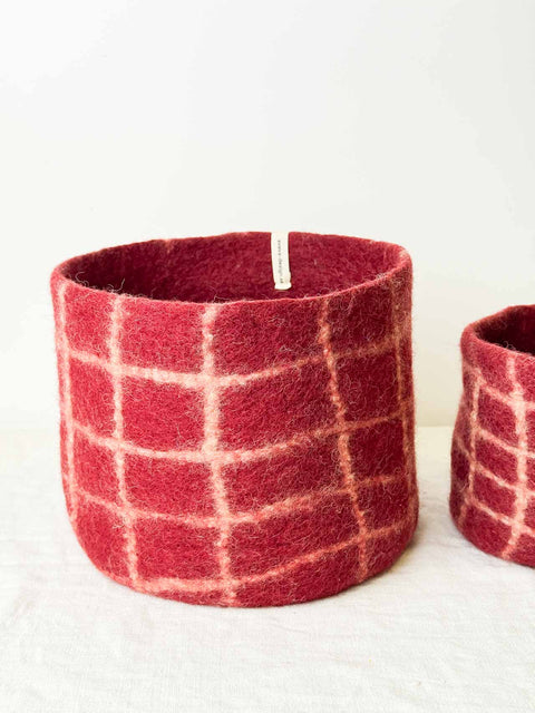Cache pot feutrine Burgundy