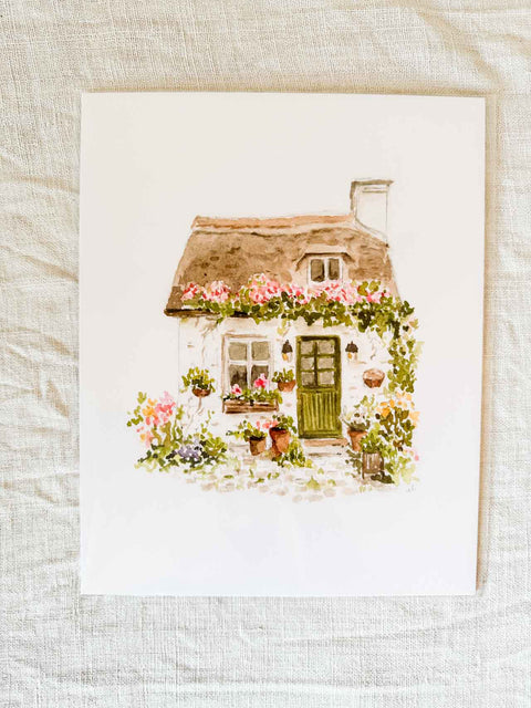 Affiche Cottage aux roses
