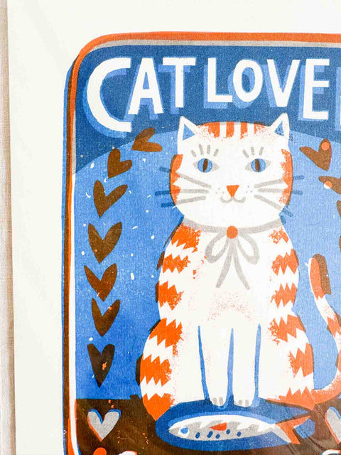 Affiche Risographie Cat lover A4