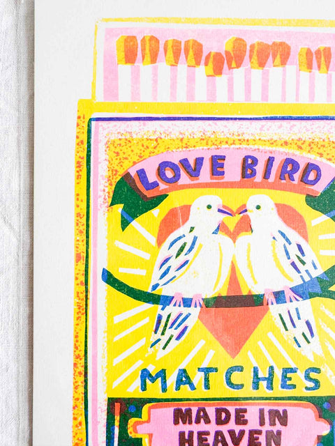 Affiche Risographie Love bird A4