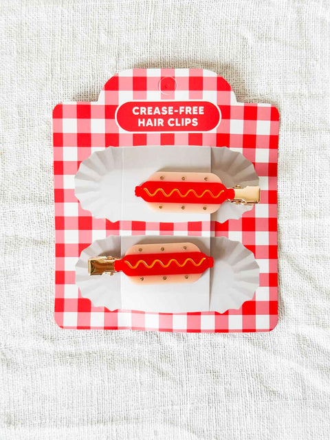Lot de 2 barrettes Hot dog