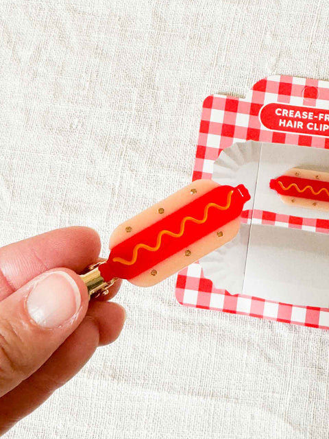 Lot de 2 barrettes Hot dog