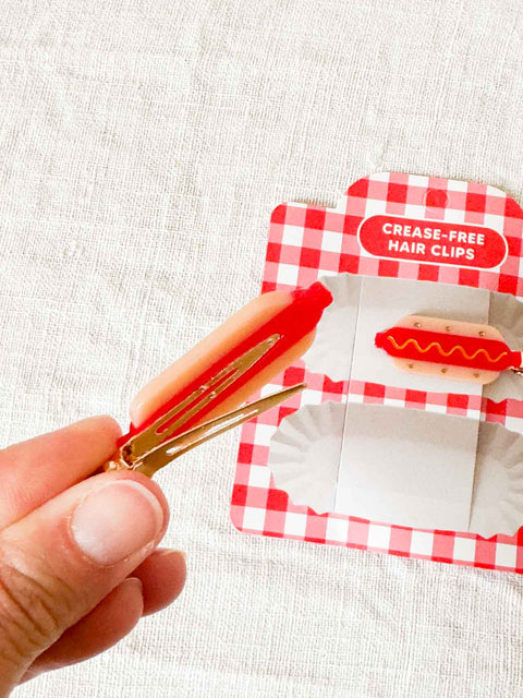 Lot de 2 barrettes Hot dog
