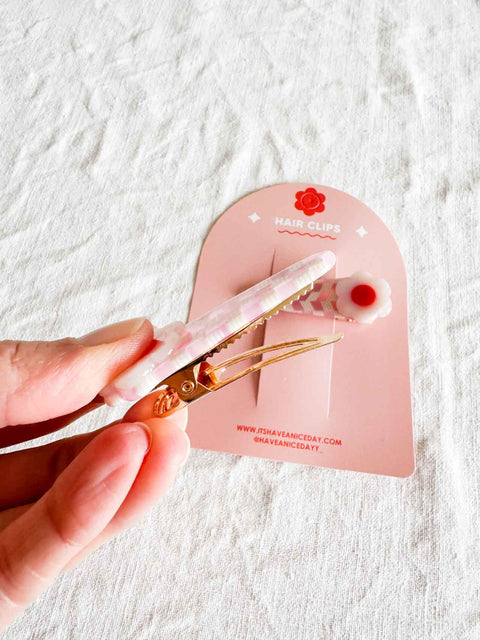 Lot de 2 Barrettes Marguerite