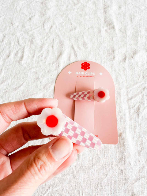 Lot de 2 Barrettes Marguerite