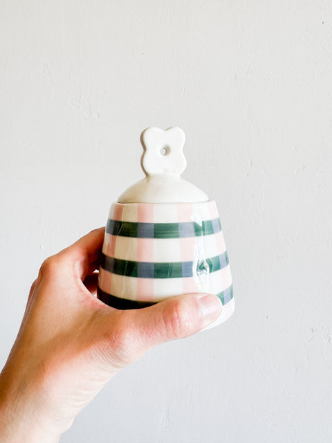 Pot à carreaux - Fleur