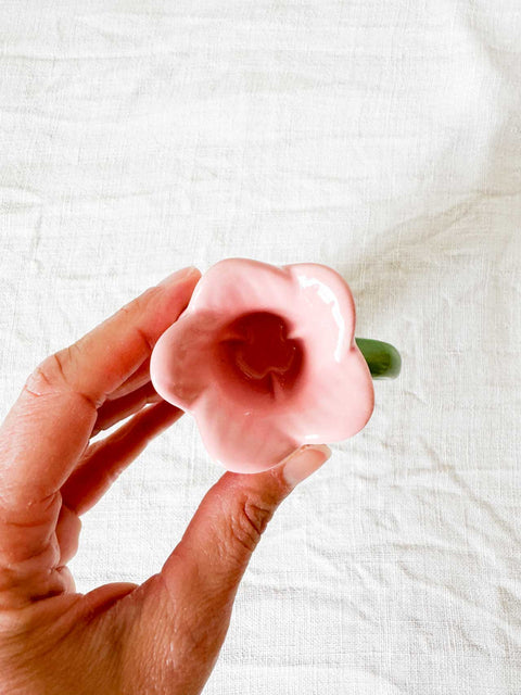 Bougeoir tulipe rose