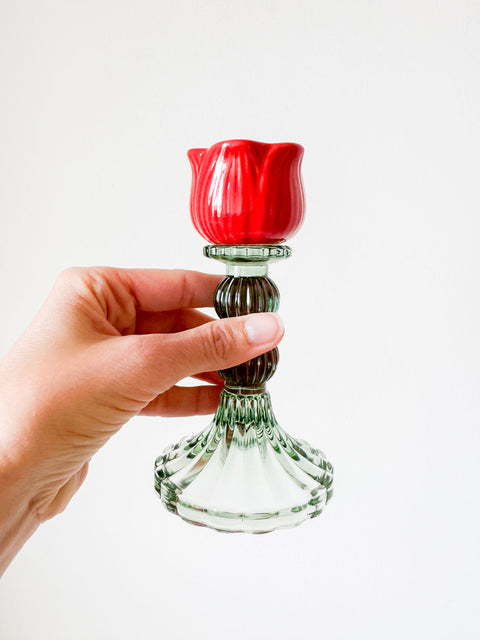 Bougeoir Tulipe Rouge GM