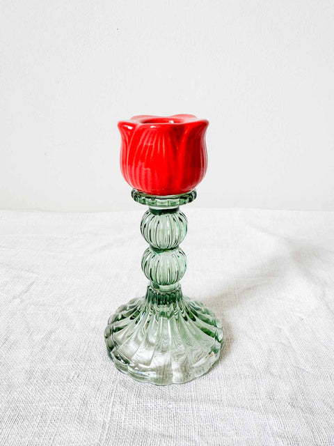 Bougeoir Tulipe Rouge GM