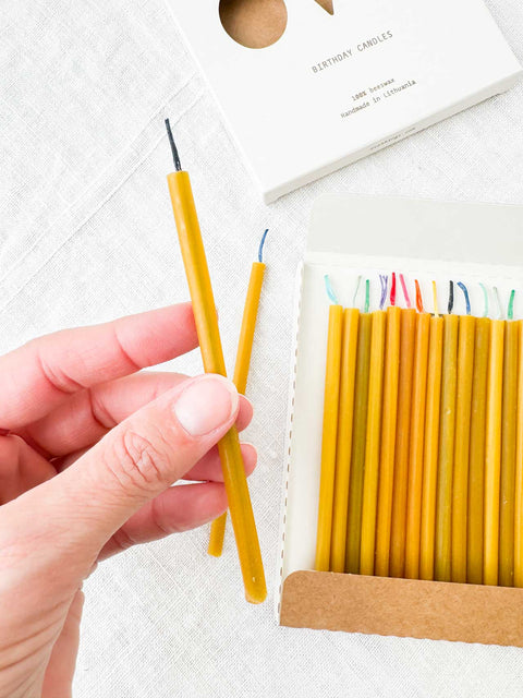 20x Birthday candles beeswax