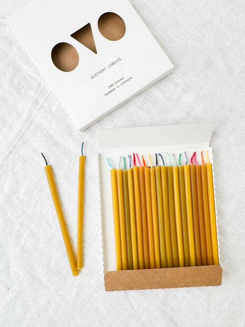 20x Birthday candles beeswax