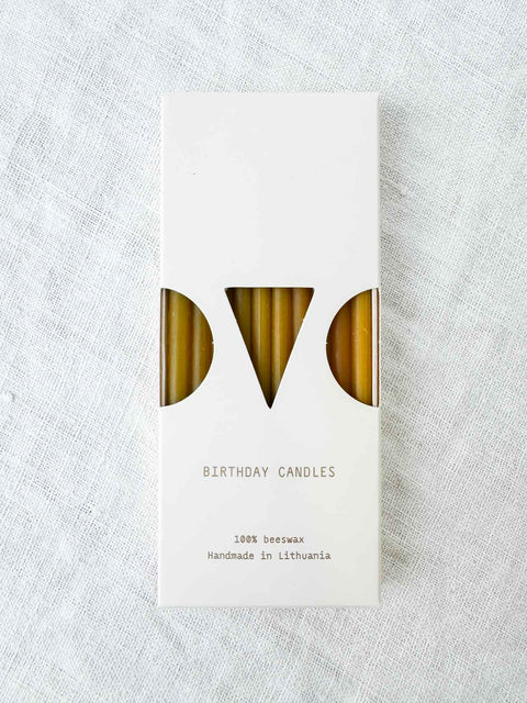 10x Birthday candles beeswax