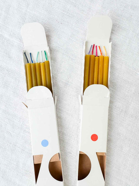 5x Birthday candles beeswax