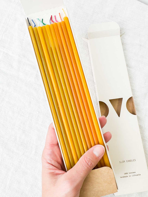 Slim candles beeswax