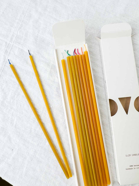 Slim candles beeswax