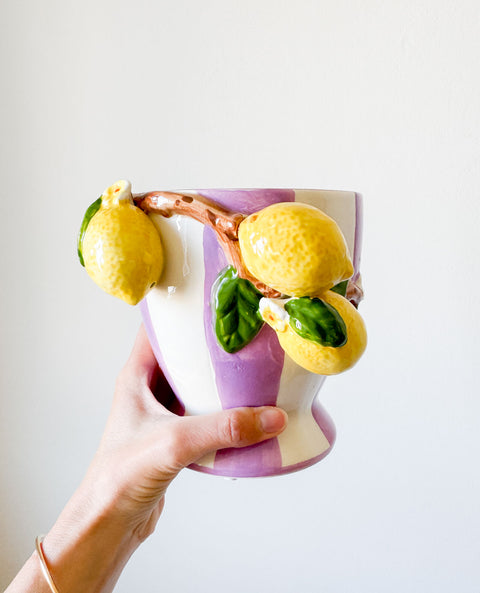 Cache pot citron violet