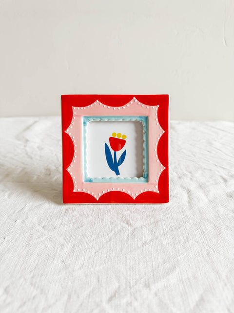 Cadre en céramique Rose et rouge PM