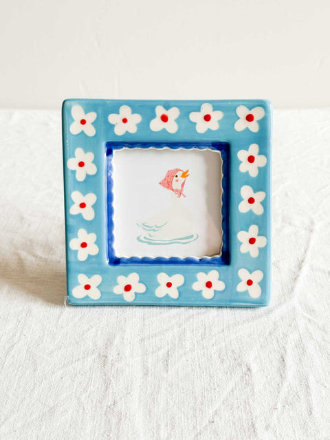 Cadre Céramique - Multi Fleurs Bleues