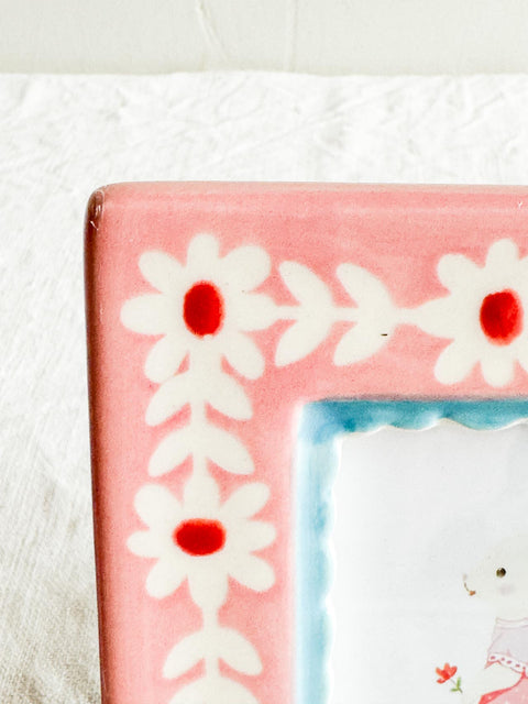 Cadre Céramique - Multi Fleurs Roses