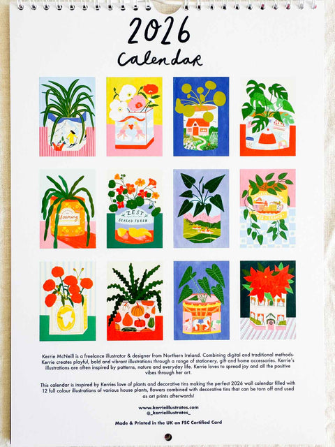 Calendrier 2026 - Plants