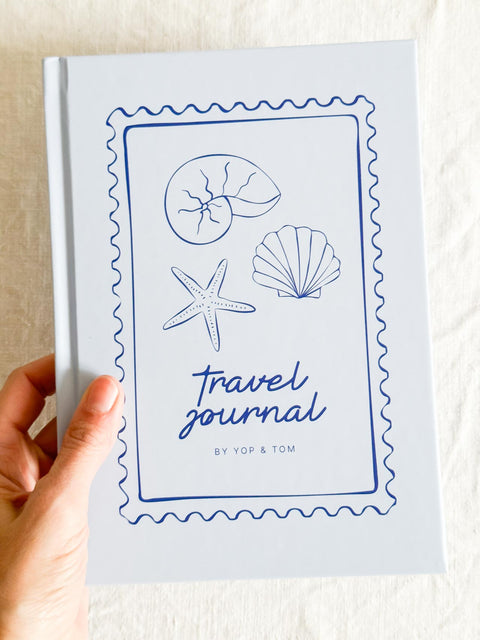 Journal de voyage coquillage bleu