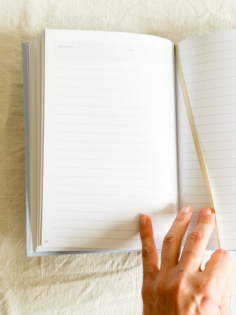Journal de voyage coquillage bleu