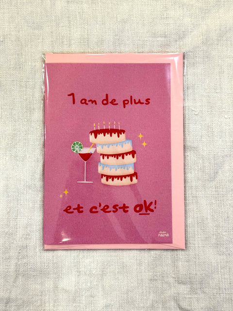 Carte 1 an de plus c'est ok