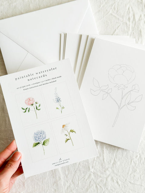 Cartes à peindre - Fleurs x8