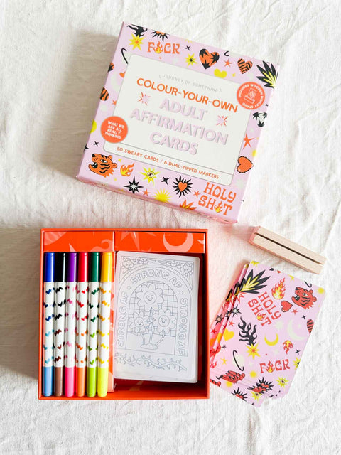 Cartes d'affirmation à colorier