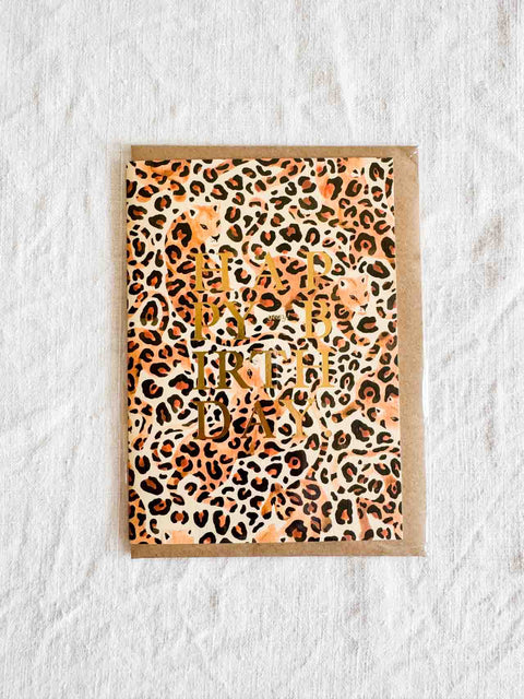 Carte Leopard Birthday